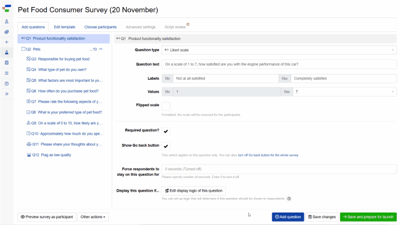 Add calculated variable to survey