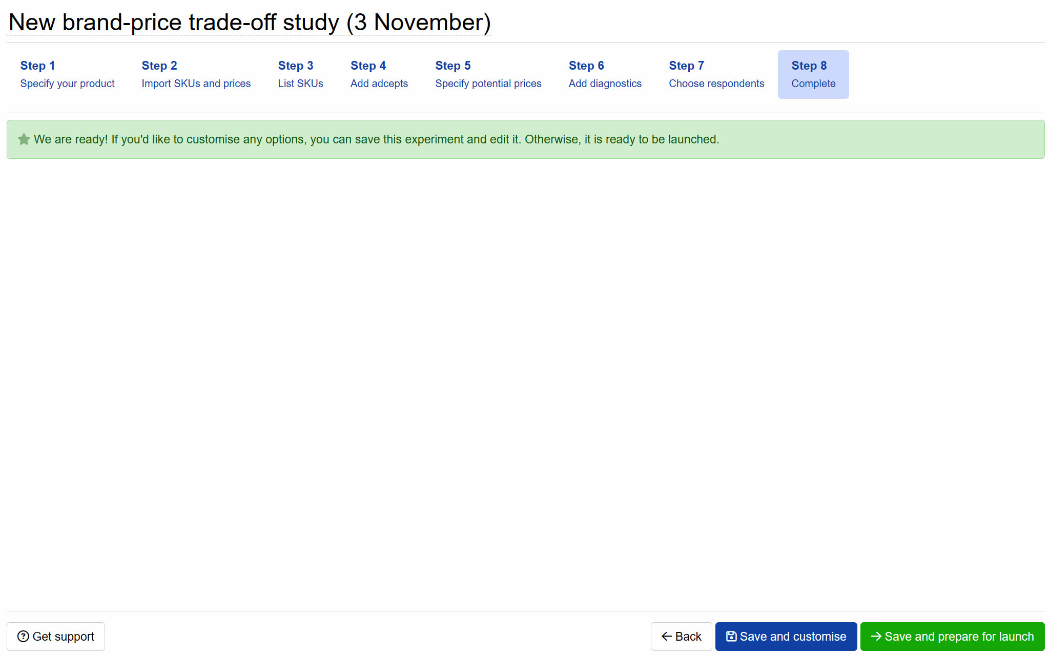 Brand-Price Trade-Off setup: Customise your experiment and add profiling questions