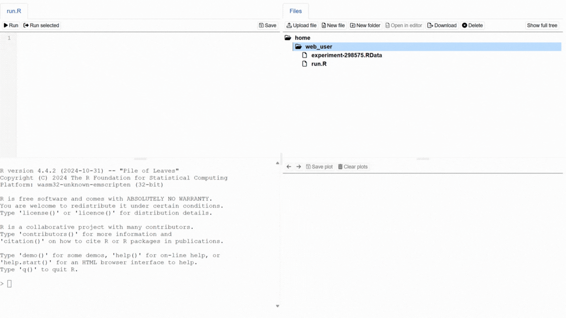 Example of running R code Example of running R code