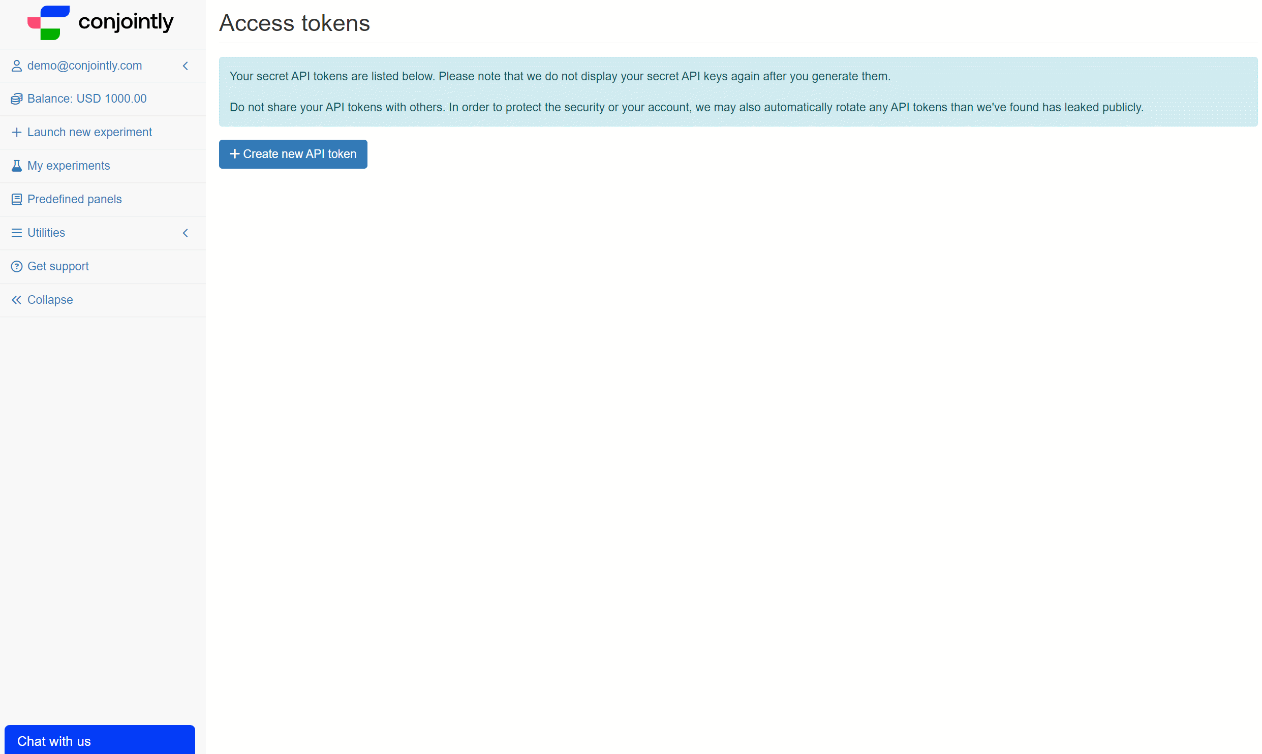 Generate an API token