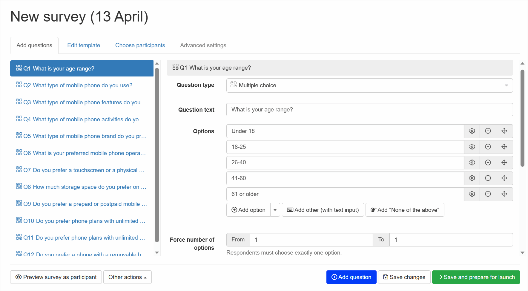 Add AI-generated questions