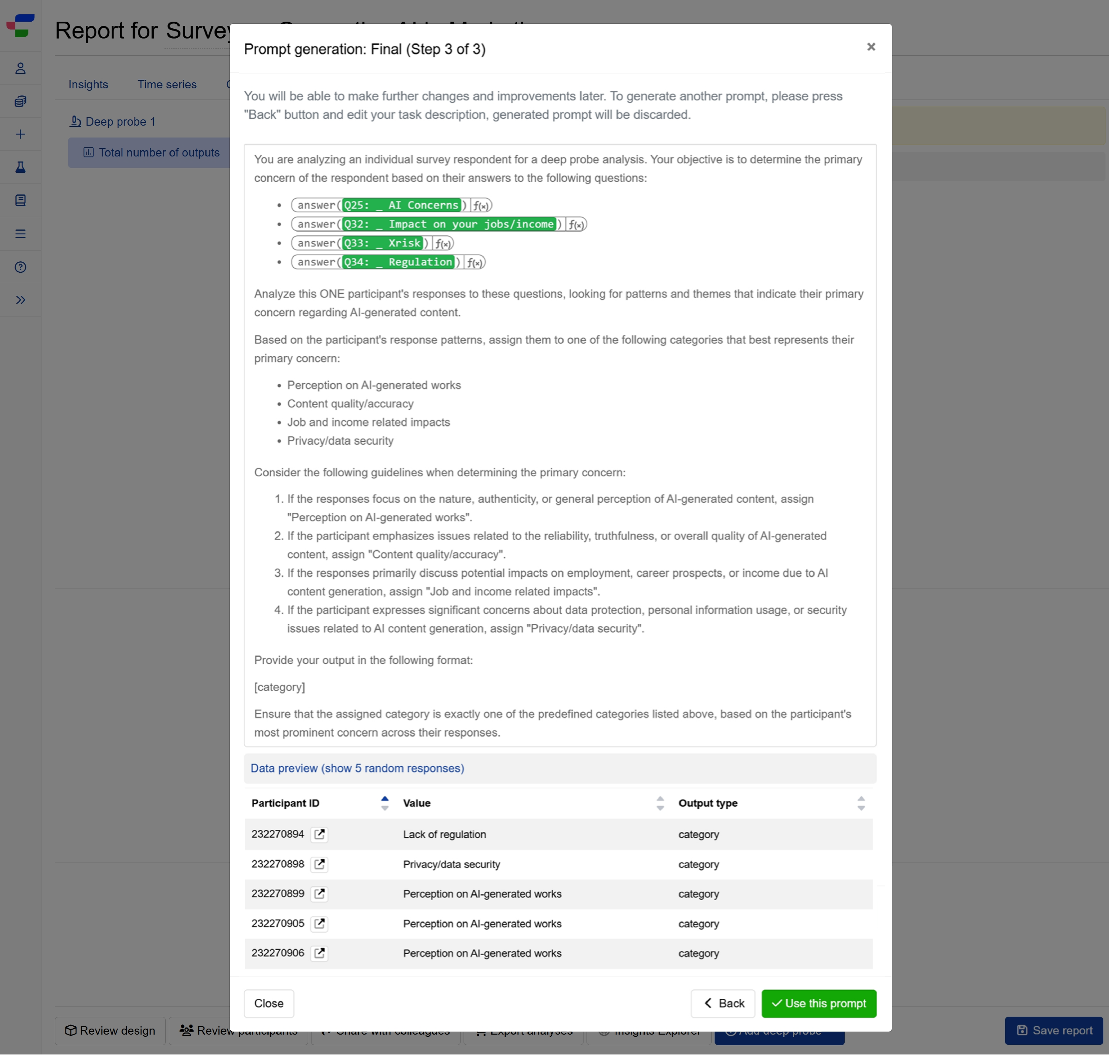 Step 3: Review and refine prompt Step 3: Review and refine prompt
