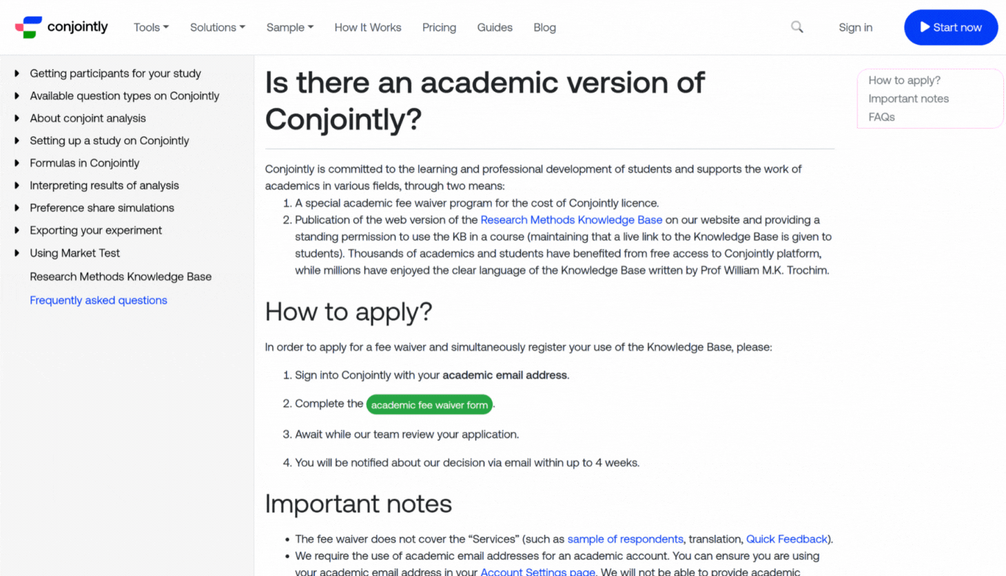 academic fee waiver
