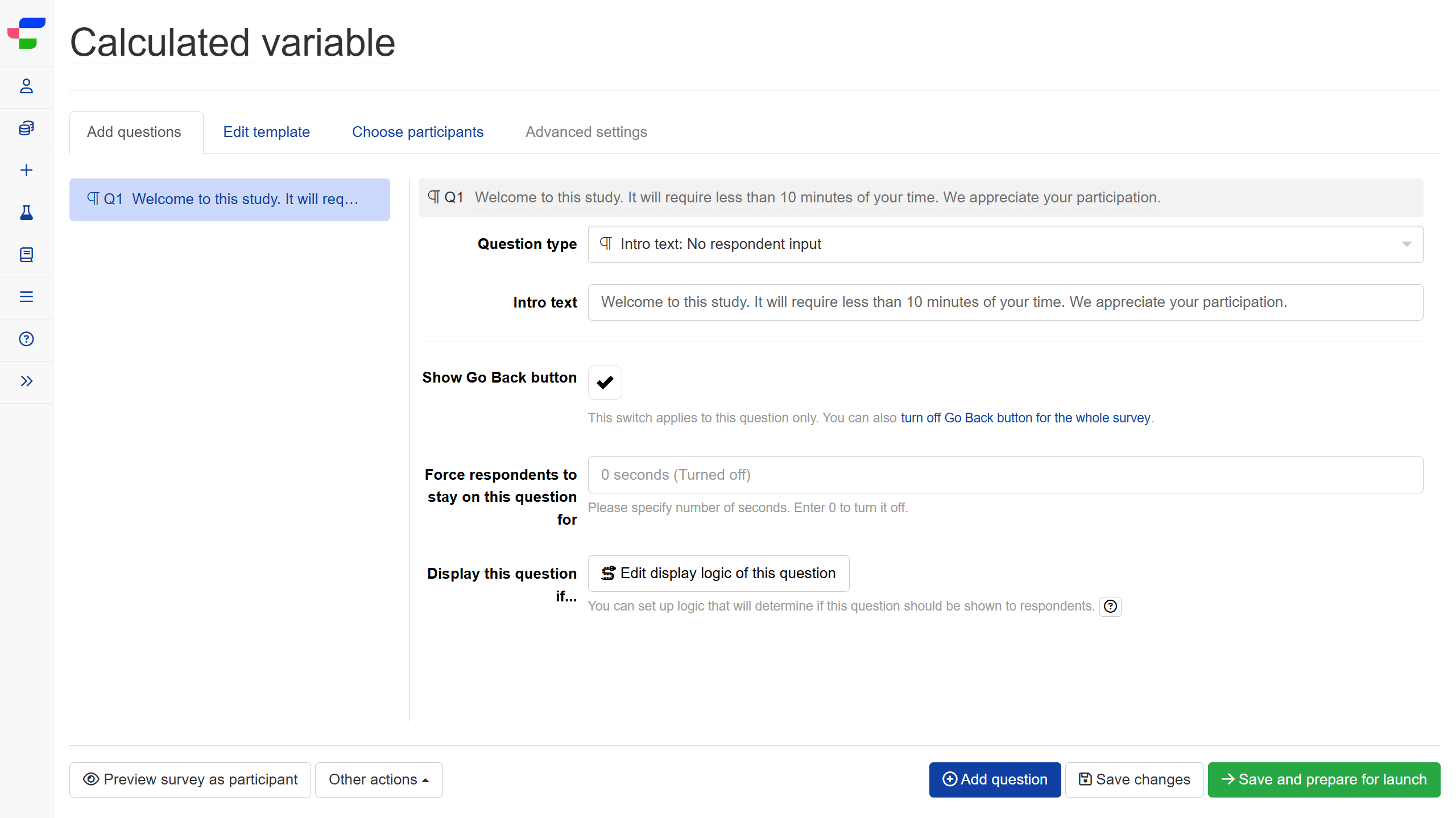 Add calculated variable to survey Add calculated variable to survey