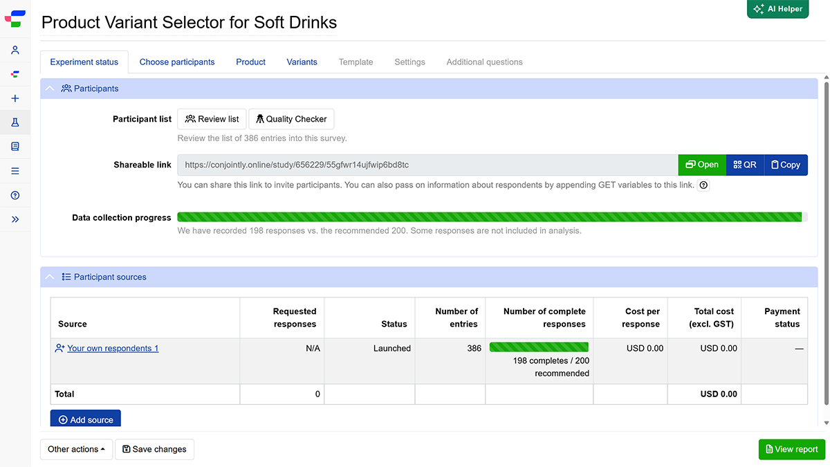Responses flow into dashboard in real time