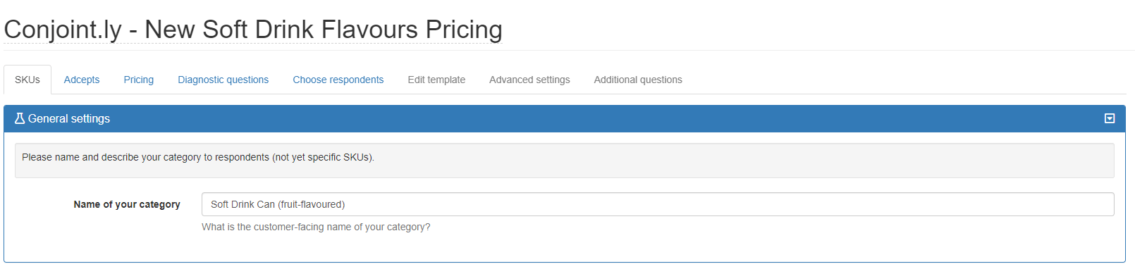 Brand-Price Trade-Off setup: Specify your category Brand-Price Trade-Off setup: Specify your category