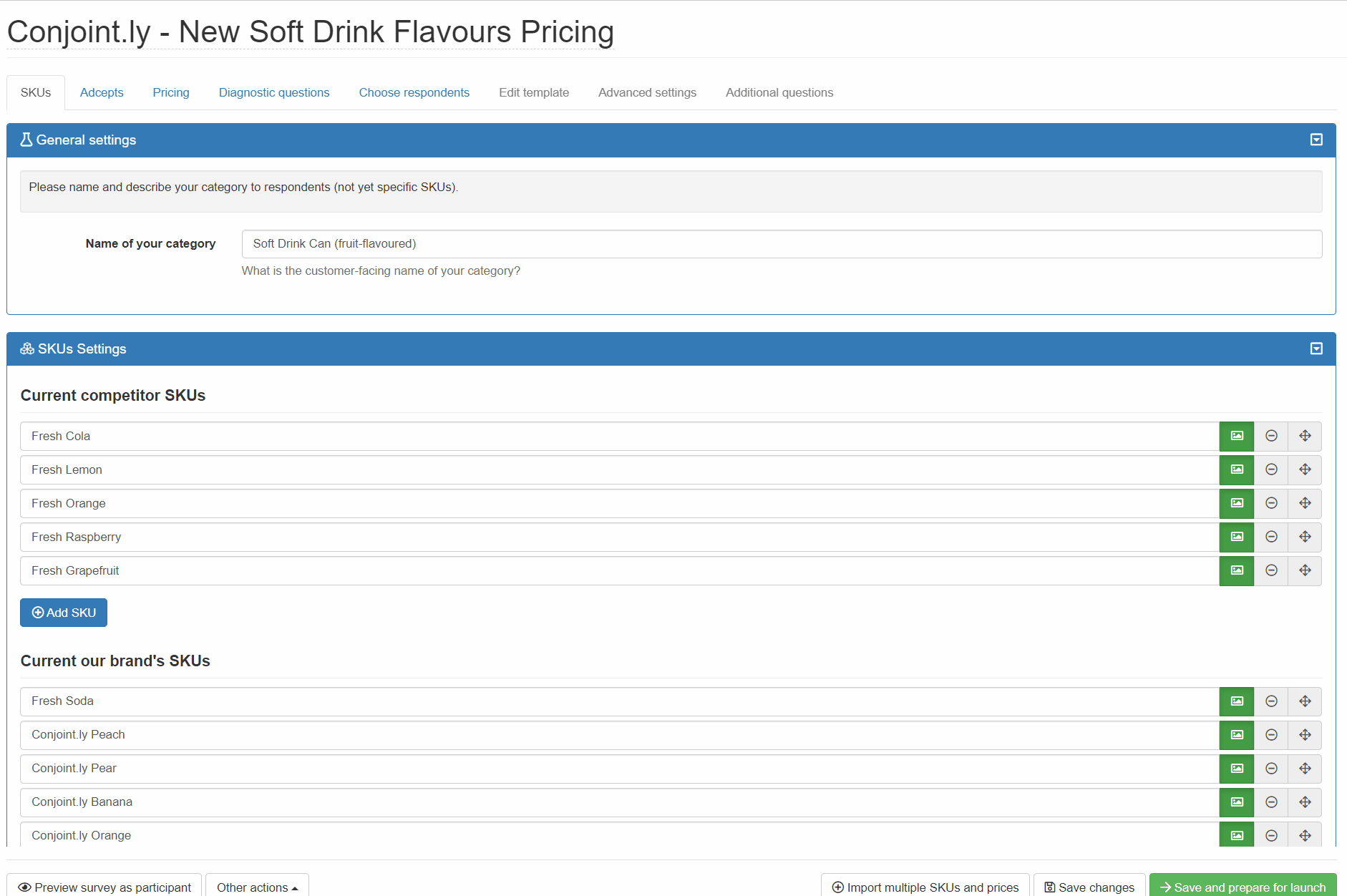 Brand-Price Trade-Off setup: Arrange SKUs into categories Brand-Price Trade-Off setup: Arrange SKUs into categories