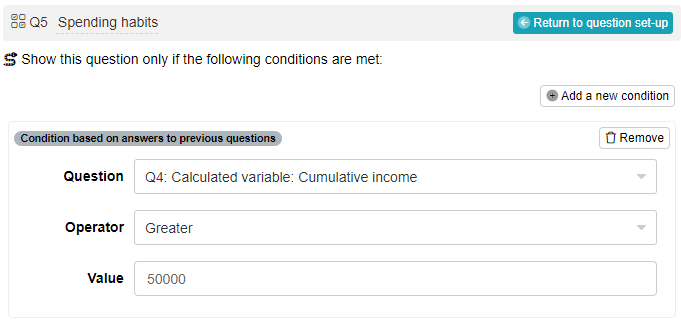 Using a calculated variable for question logic Using a calculated variable for question logic