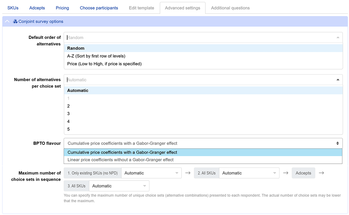 Brand-Price Trade-Off conjoint survey settings Brand-Price Trade-Off conjoint survey settings