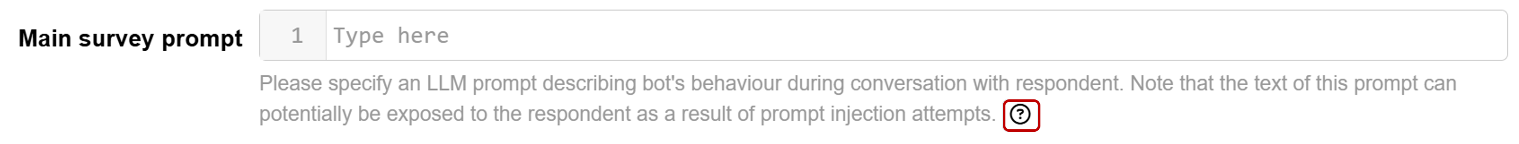 Edit main survey prompt
