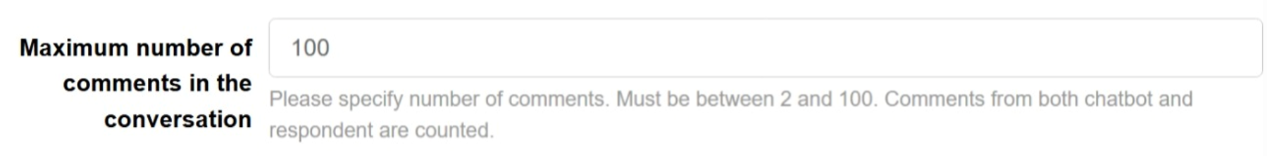 Maximum number of comments in conversation