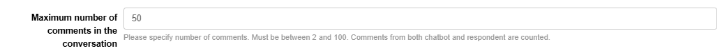 Maximum number of comments in conversation