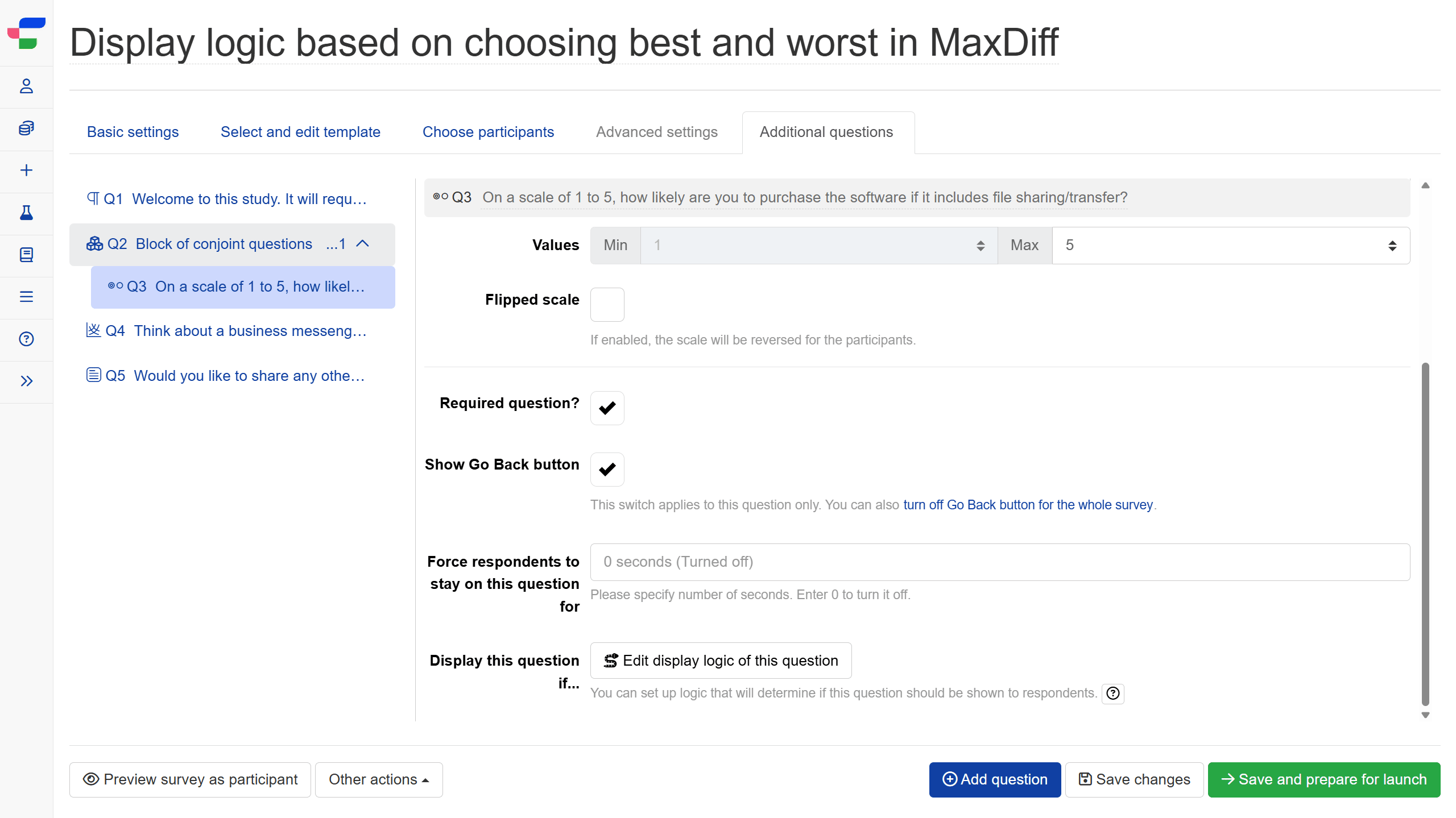Displaying questions if a specific level is a gross-best level in a MaxDiff experiment Displaying questions if a specific level is a gross-best level in a MaxDiff experiment