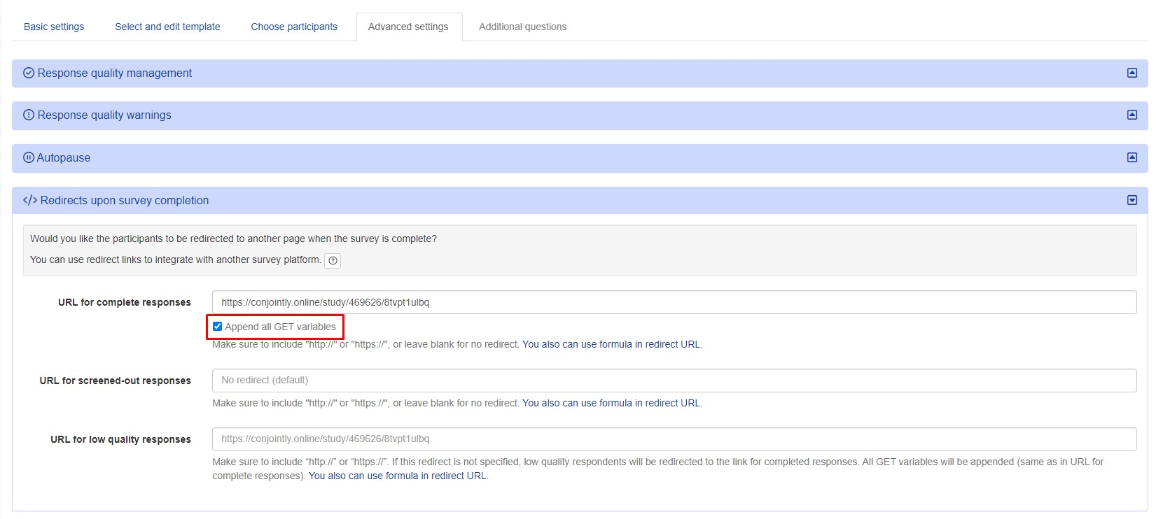 Redirect complete responses with GET variables Redirect complete responses with GET variables