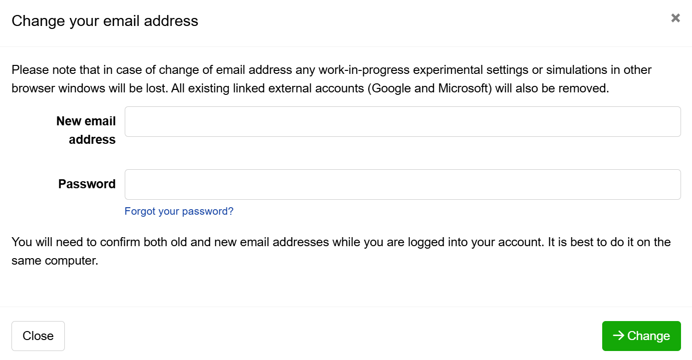 Change your email address Change your email address