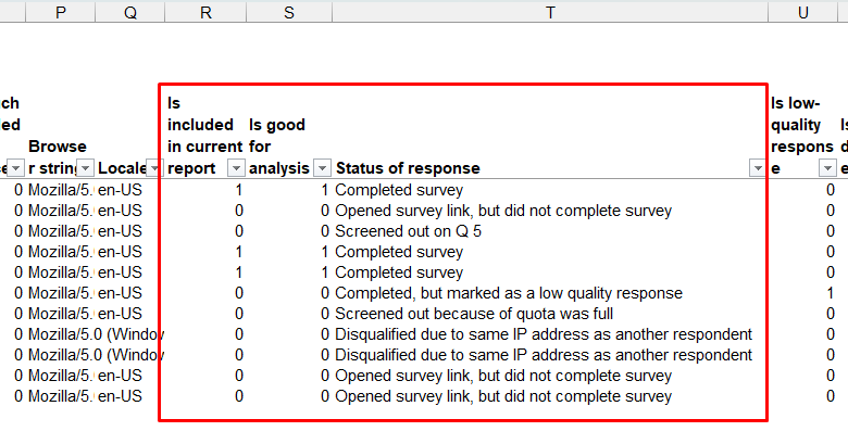 Respondent status 5