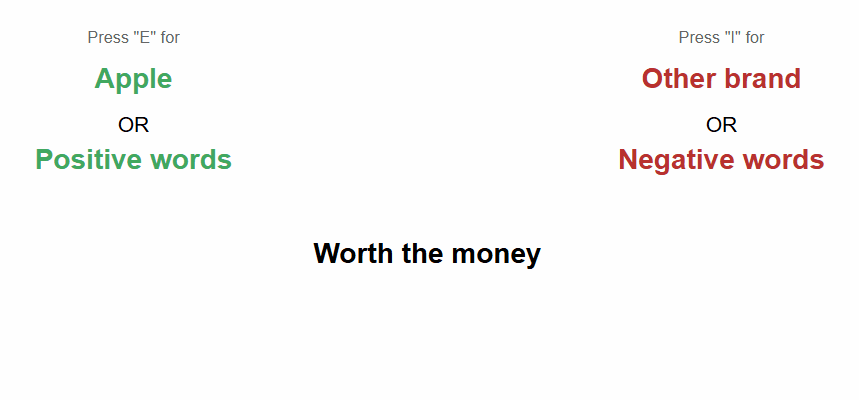 Combined categorisation task