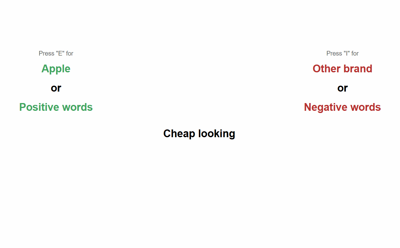 Combined categorisation task