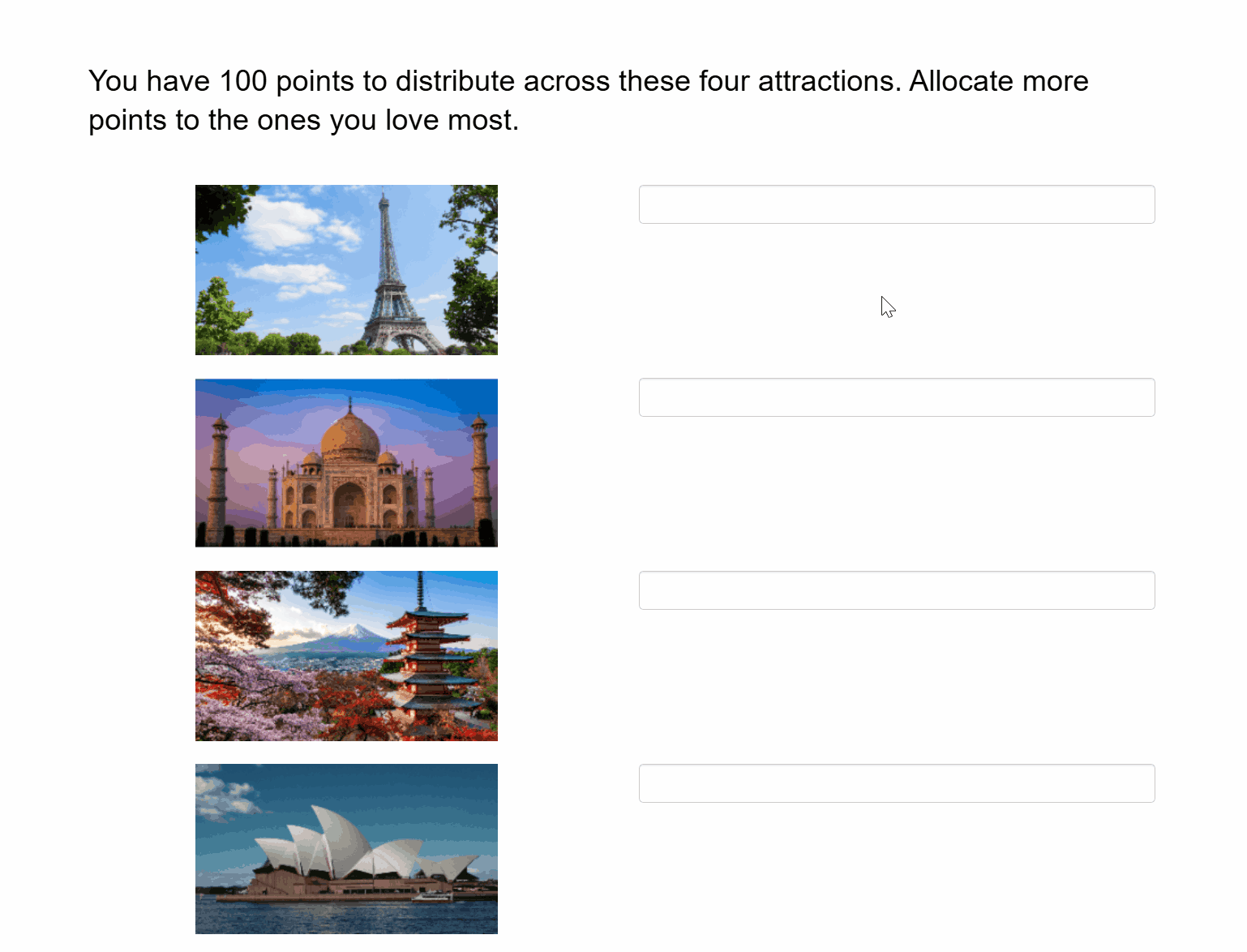 Assign score to each item