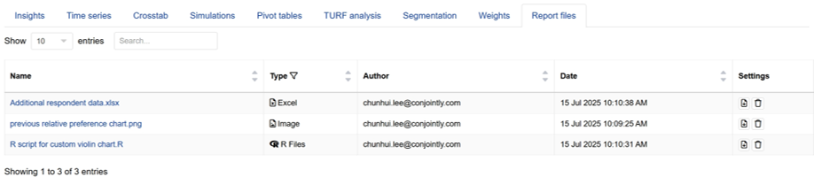 Uploaded report files Uploaded report files