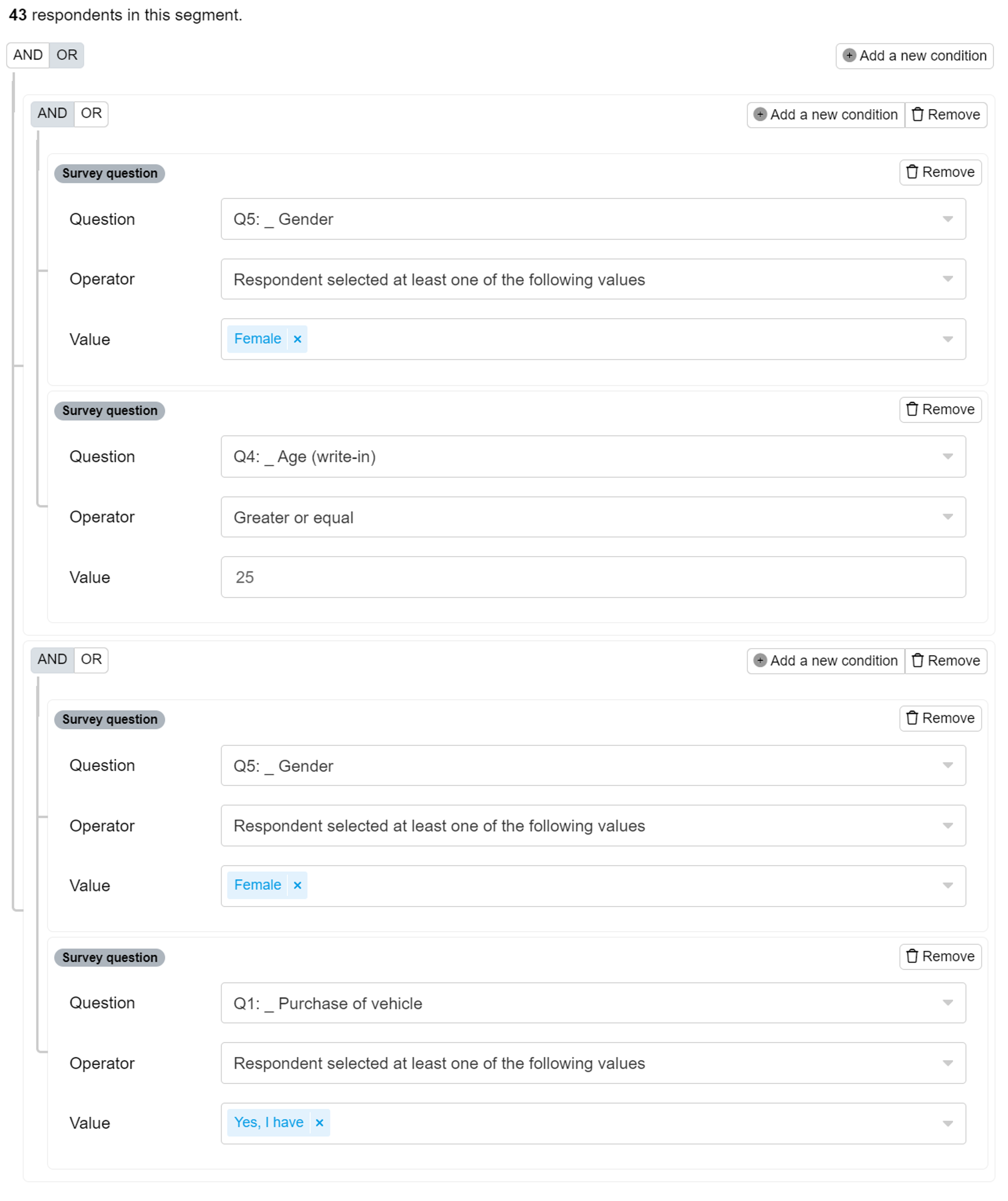 Adding nested logic to segmentation Adding nested logic to segmentation