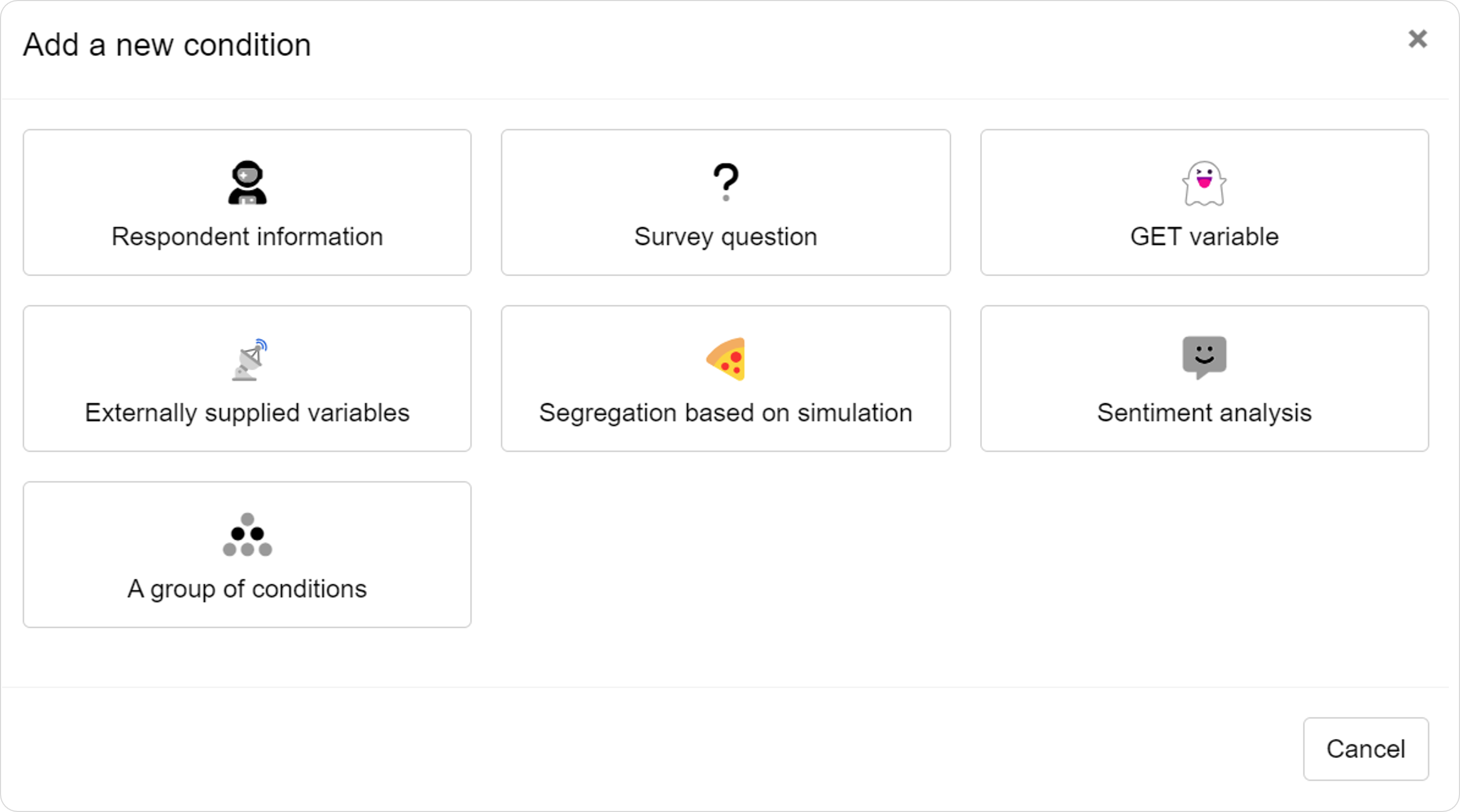 Selecting segmentation type Selecting segmentation type