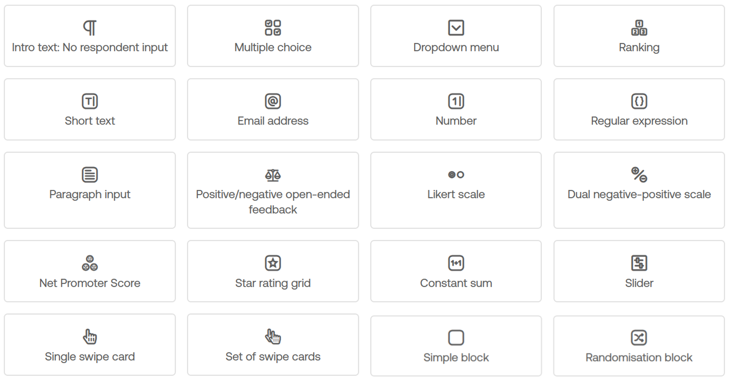 Online survey question types Online survey question types