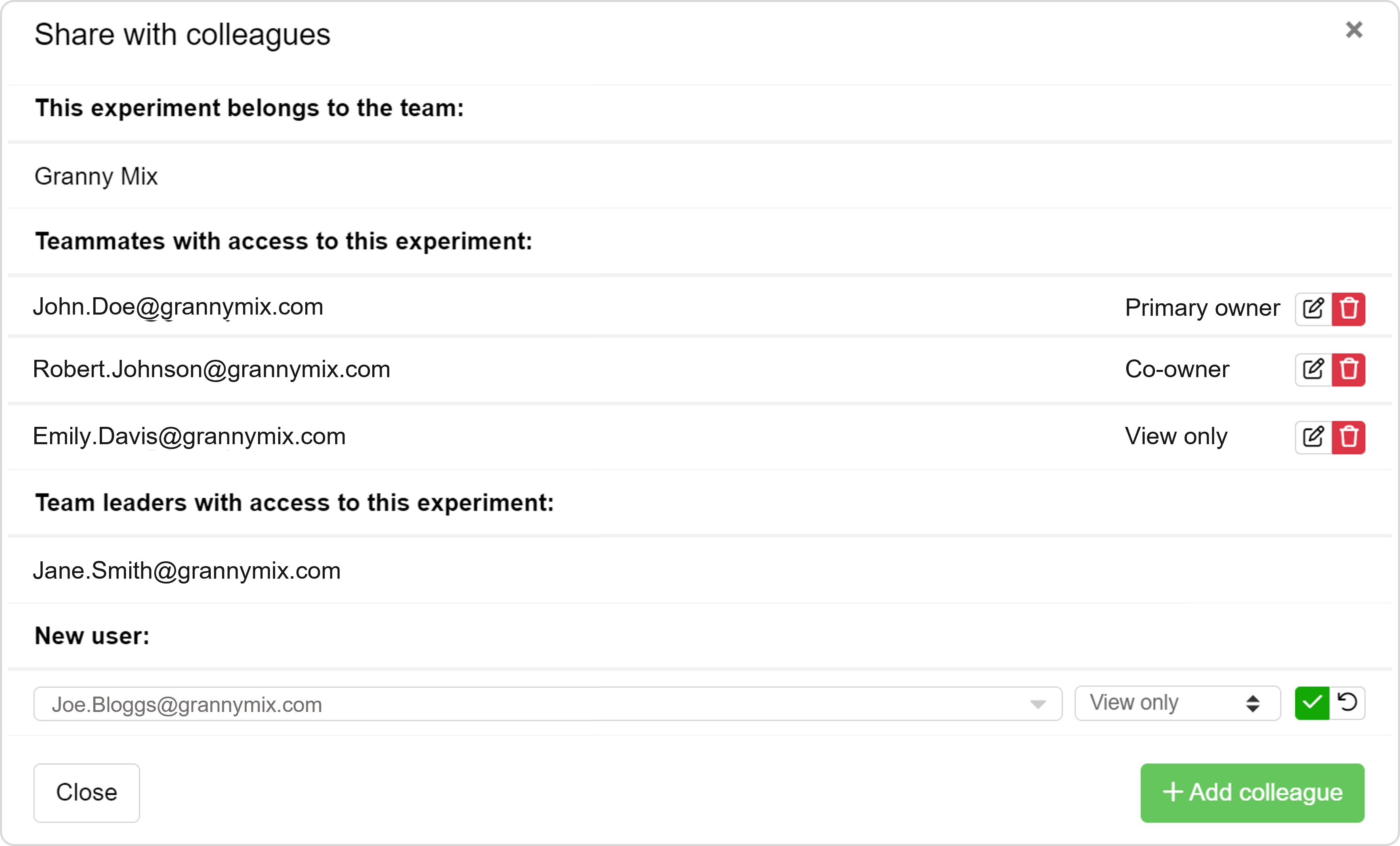 Collaborate with your team Share survey access