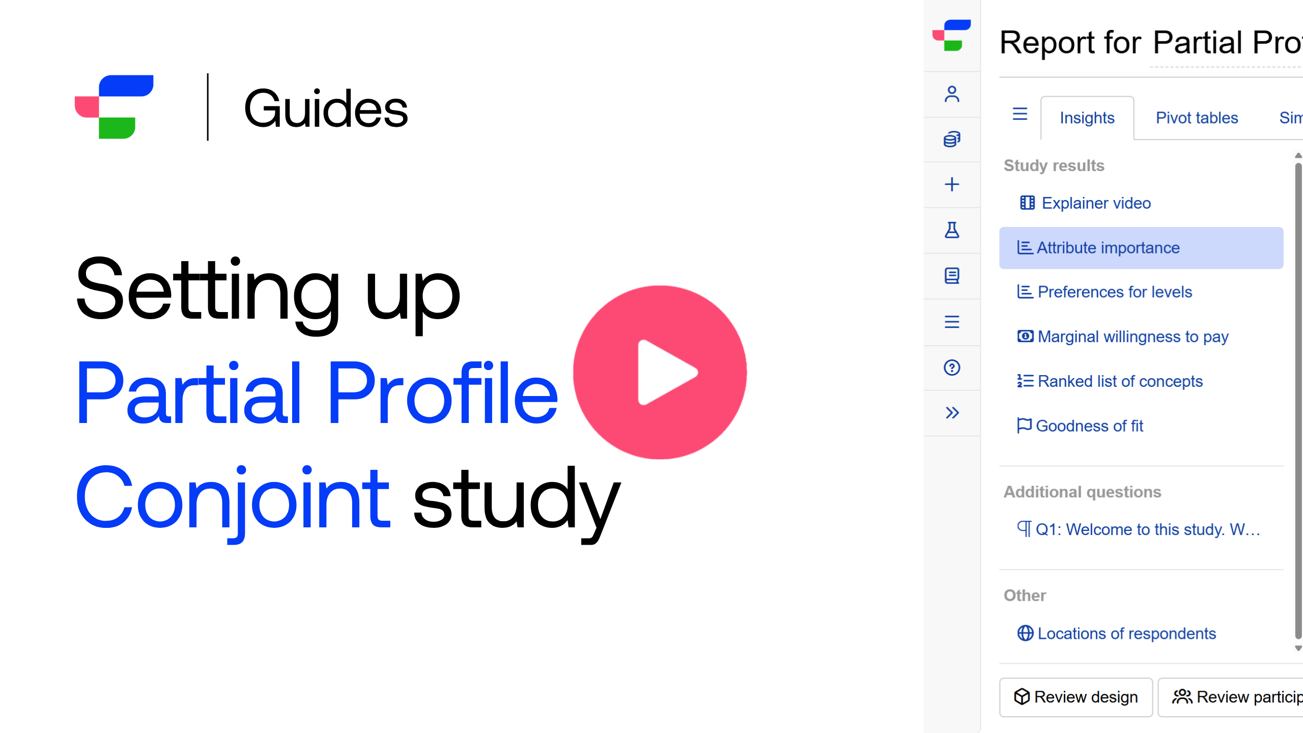 Demo video for setting up a Partial profile conjoint study